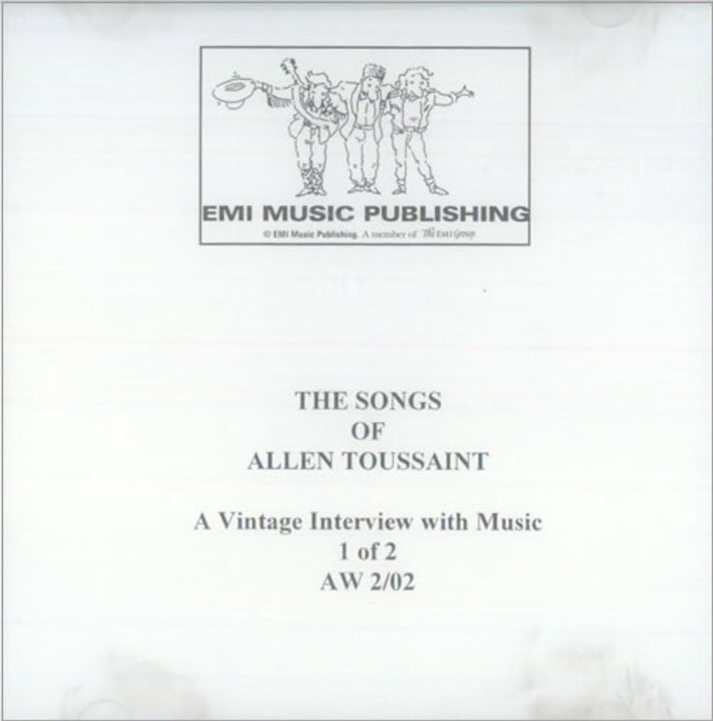 Allen Toussaint The Songs Of Allen Toussaint US Promo CD-R acetate CD-R ACETATE