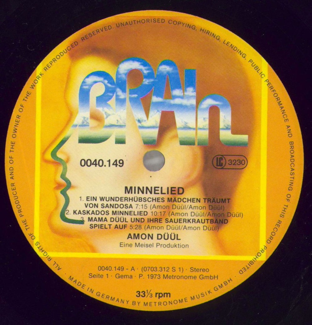 Amon Düül Minnelied German vinyl LP album (LP record) AMOLPMI825854