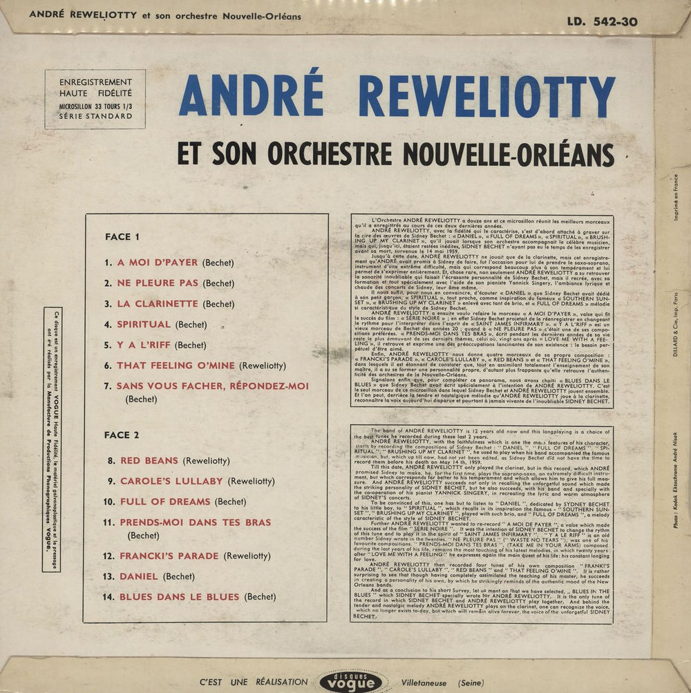 André Reweliotty André Reweliotty Et Son Orchestre Nouvelle-Orléans French vinyl LP album (LP record)
