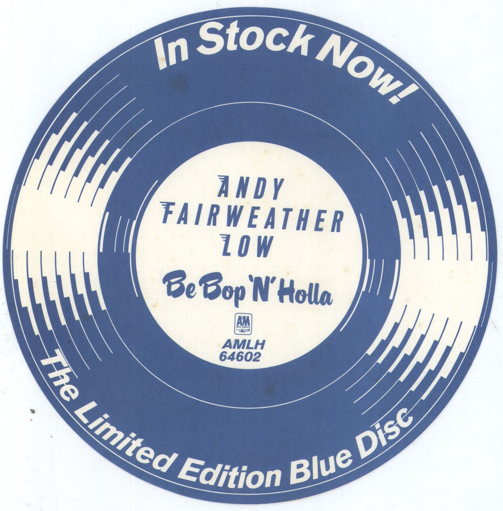 Andy Fairweather-Low Be Bop 'N' Holla - White Label UK Promo vinyl LP album (LP record)