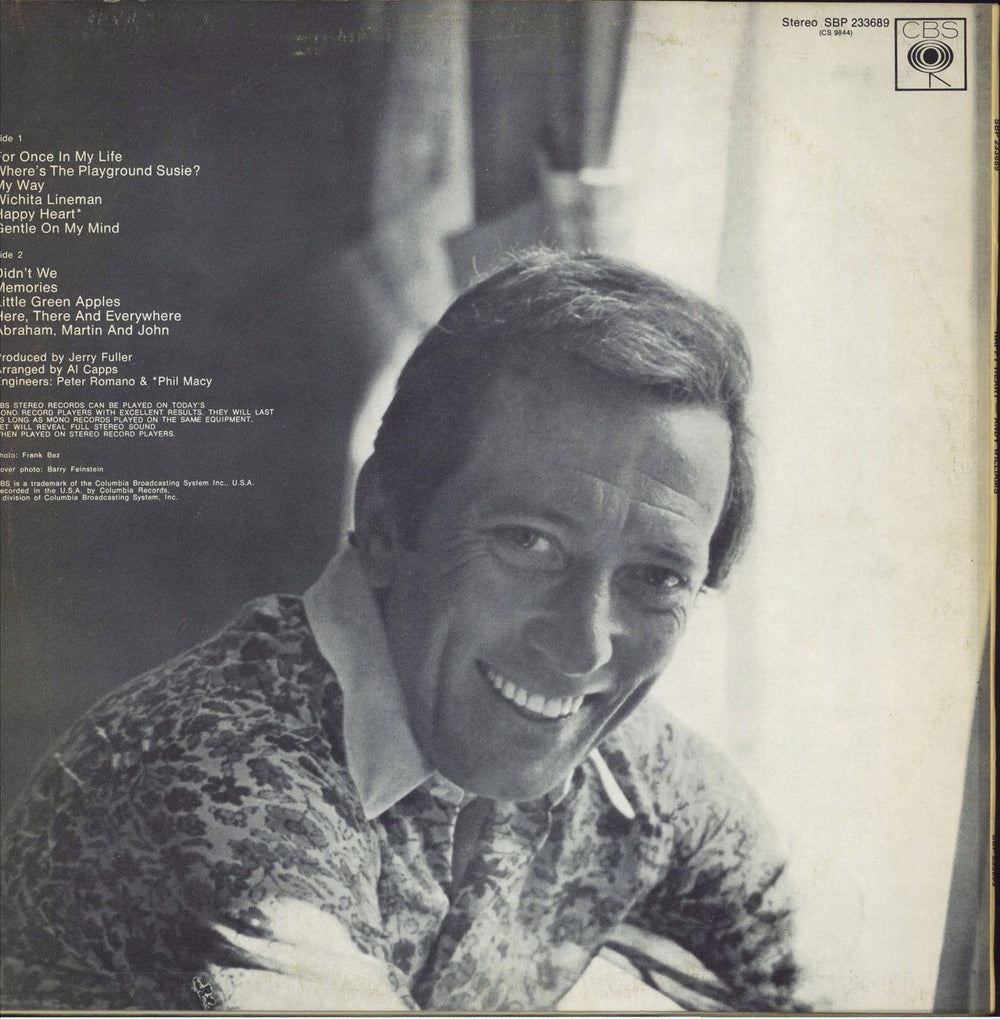 Andy Williams Happy Heart - Stereo Australian vinyl LP album (LP record)