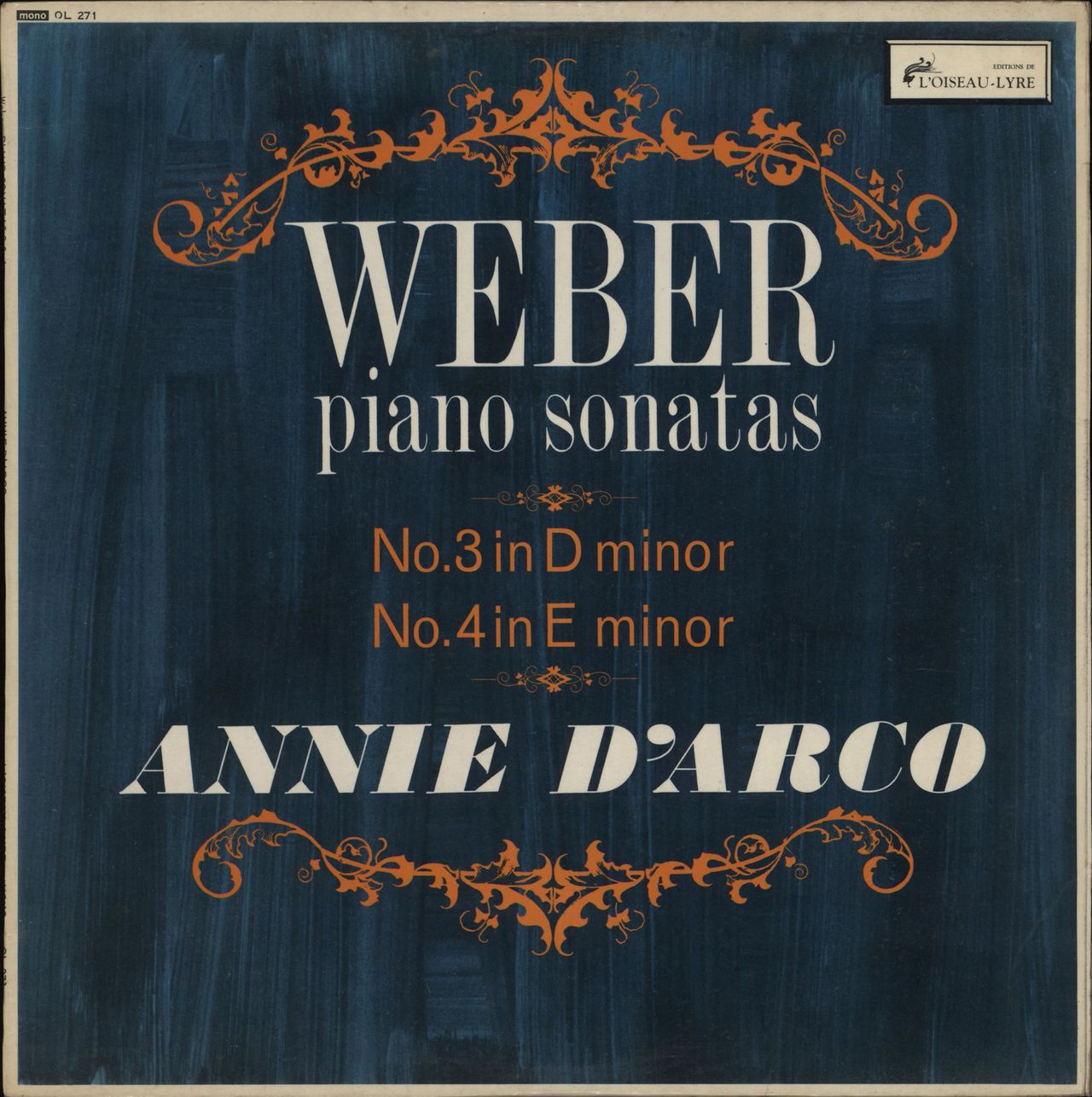 Annie D'Arco Weber: Piano Sonata No. 3 in D Minor / Piano Sonata No. 4 in E Minor UK vinyl LP album (LP record) OL271