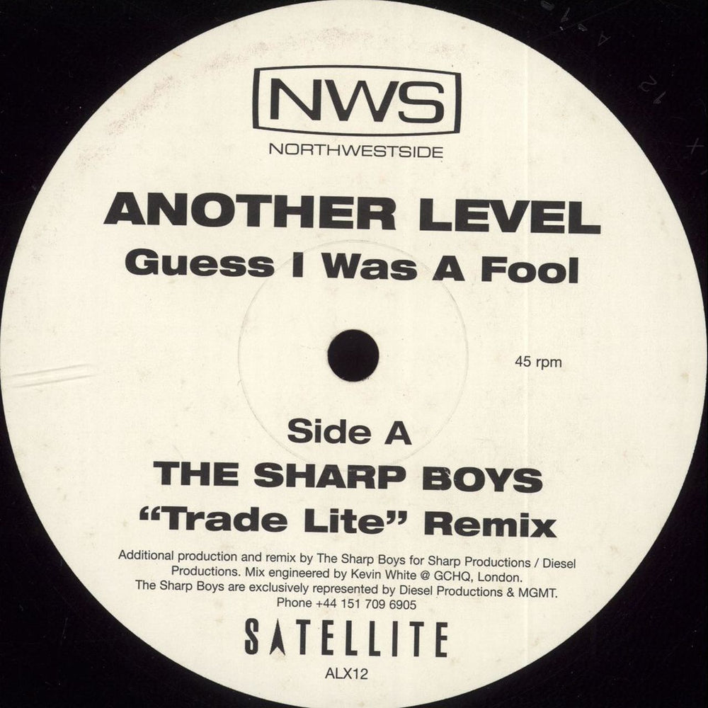 Another Level Guess I Was A Fool UK Promo 12" vinyl single (12 inch record / Maxi-single) ALX12