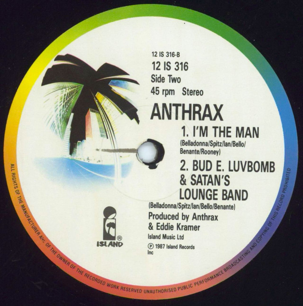 Anthrax I Am The Law UK 12" vinyl single (12 inch record / Maxi-single) ANX12IA810968