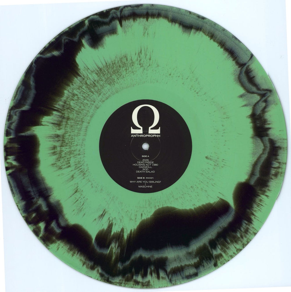 Anthroprophh Omegaville - Green & Black swirl vinyl UK 2-LP vinyl record set (Double LP Album) 3XS2LOM770302