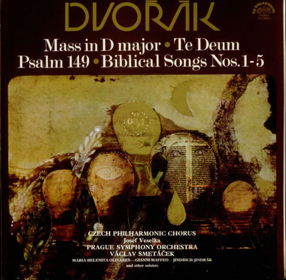 Antonín Dvorák Mass in D major, Te Deum, Psalm 149 & Biblical Songs Nos 1-5 Czech 2-LP vinyl record set (Double LP Album) 11120981/2