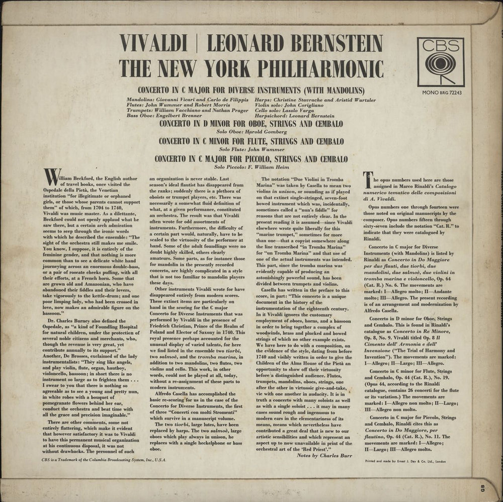 Antonio Vivaldi Vivaldi UK vinyl LP album (LP record)