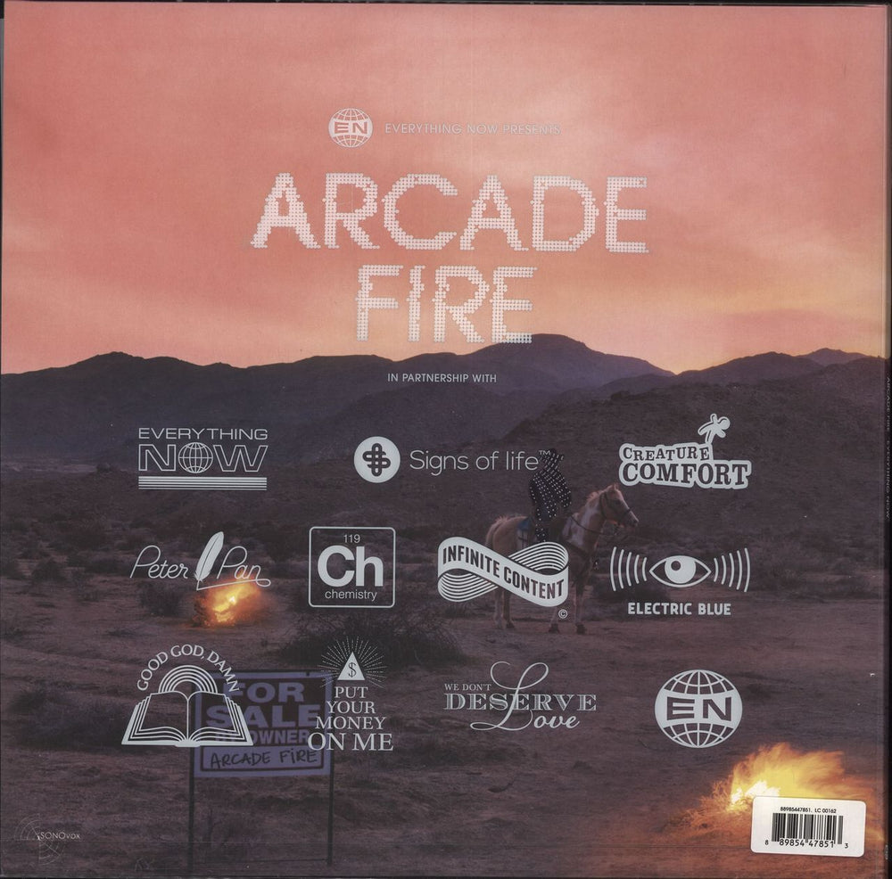 Arcade Fire Everything Now UK vinyl LP album (LP record) 889854478513