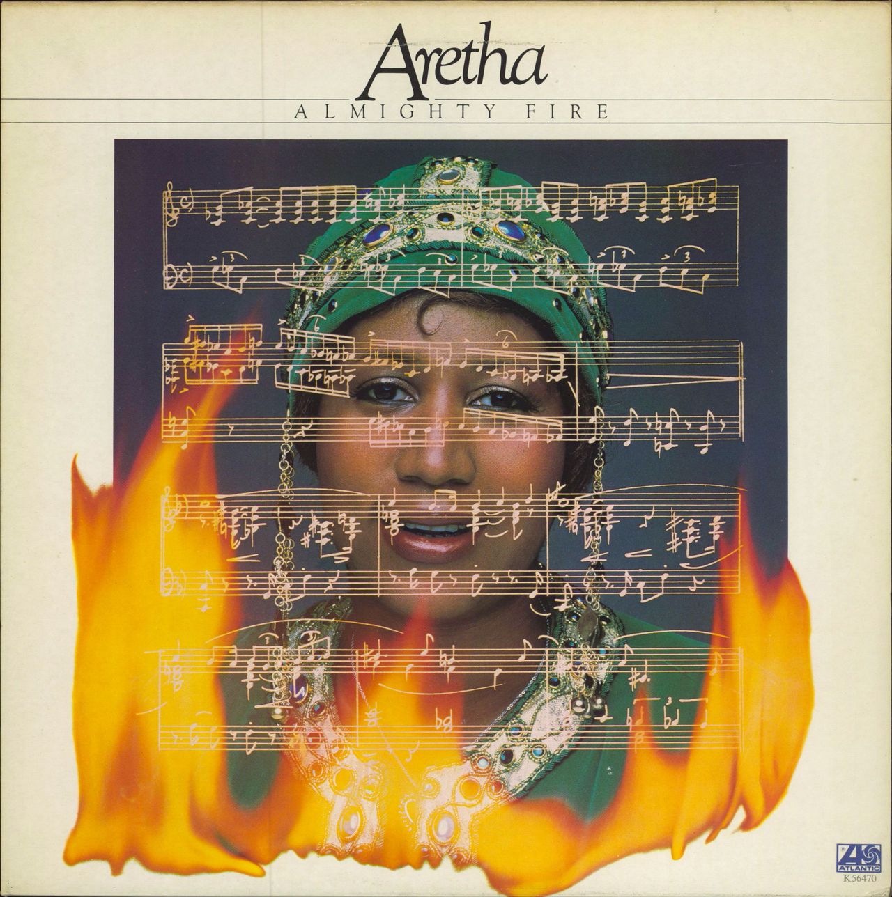 Aretha Franklin Almighty Fire UK vinyl LP album (LP record) K50445