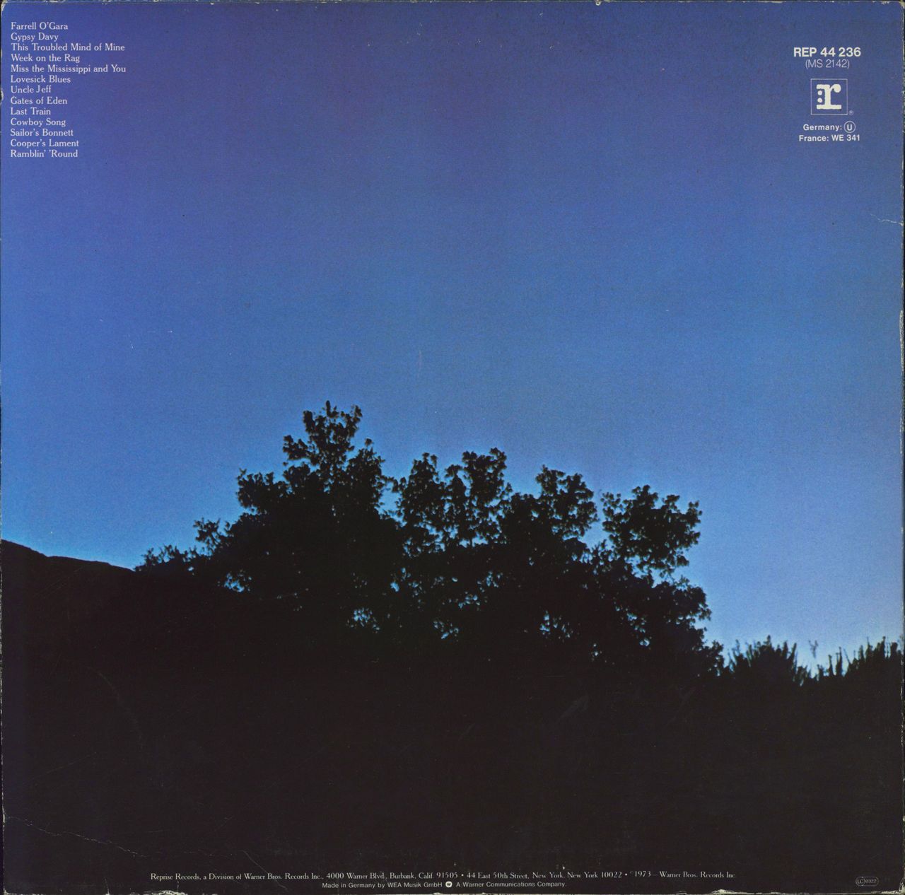 Arlo Guthrie Last Of The Brooklyn Cowboys German vinyl LP album (LP record)