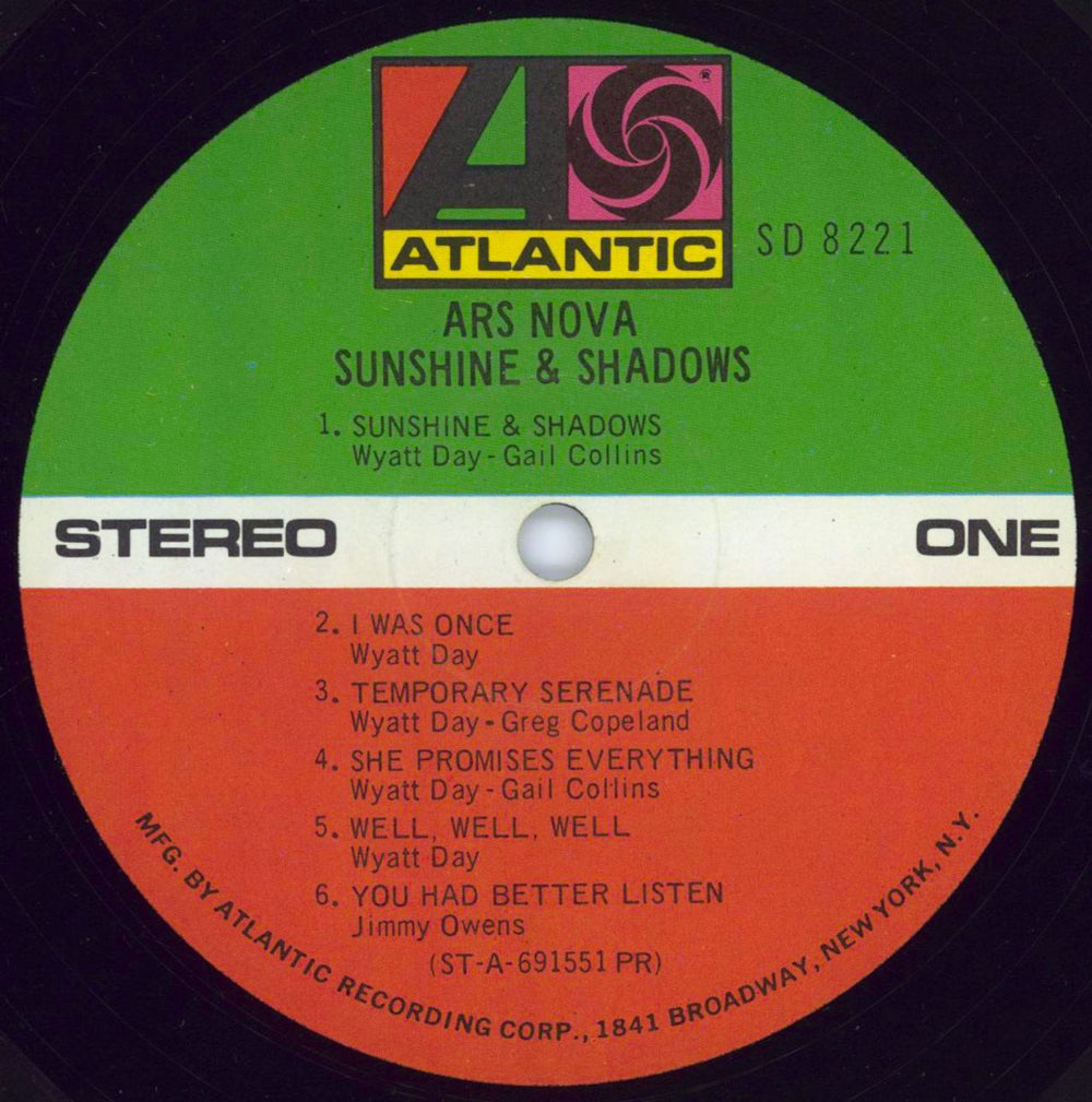 Ars Nova Sunshine & Shadows US vinyl LP album (LP record) OVALPSU778274