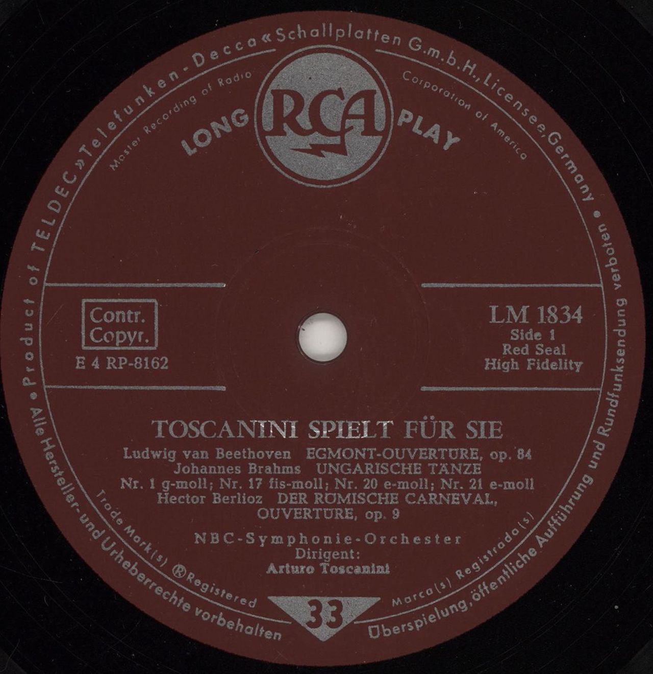 Arturo Toscanini Toscanini Plays Your Favourites German vinyl LP album (LP record) A35LPTO765010
