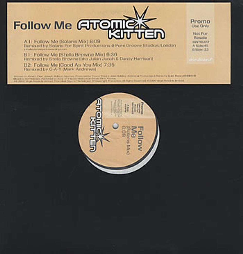 Atomic Kitten Follow Me UK Promo 12" vinyl single (12 inch record / Maxi-single) SINTDJ22