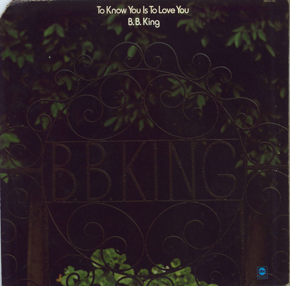 B B King To Know You Is To Love You US vinyl LP album (LP record) ABCX794