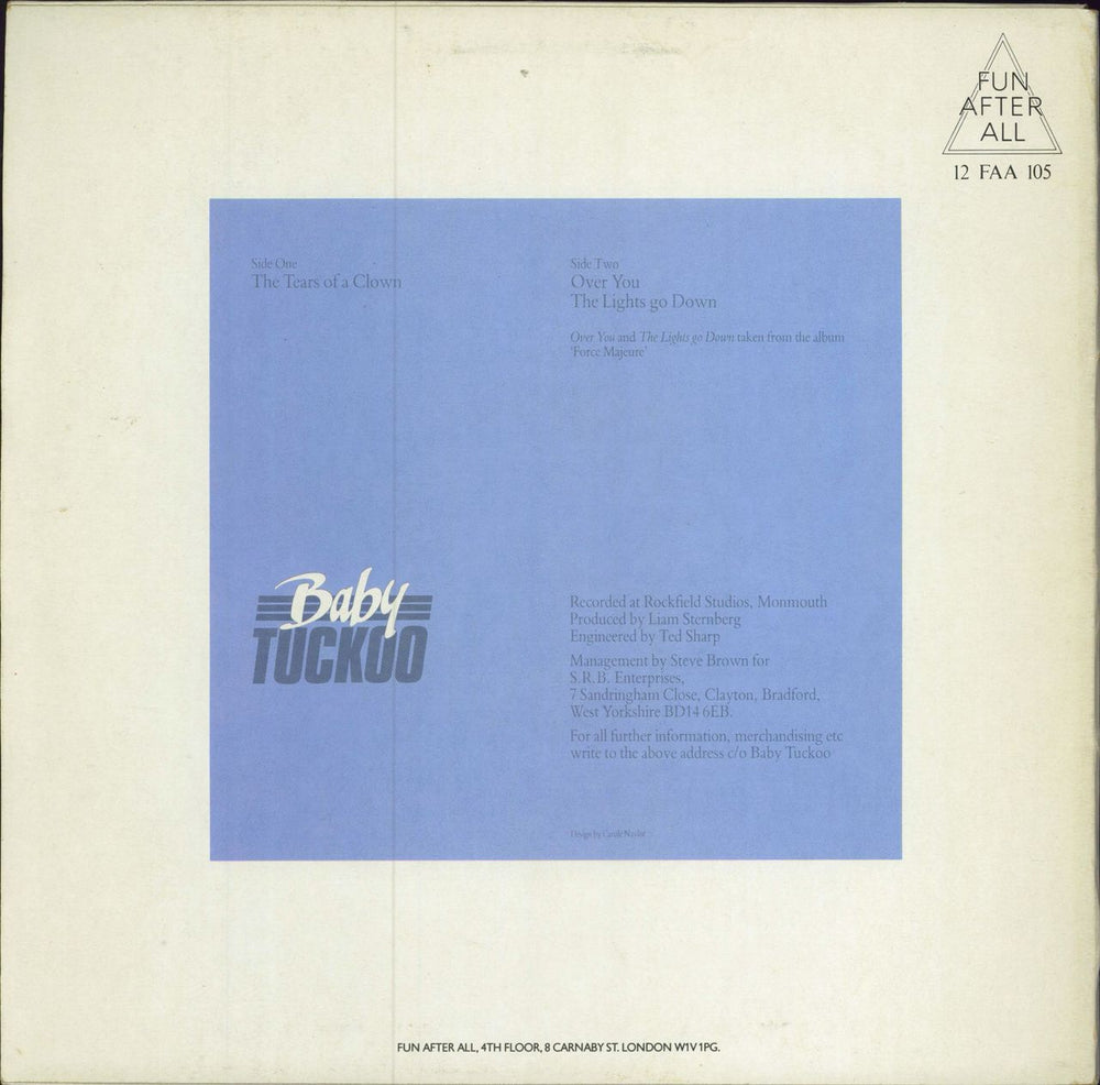 Baby Tuckoo The Tears Of A Clown UK 12" vinyl single (12 inch record / Maxi-single)