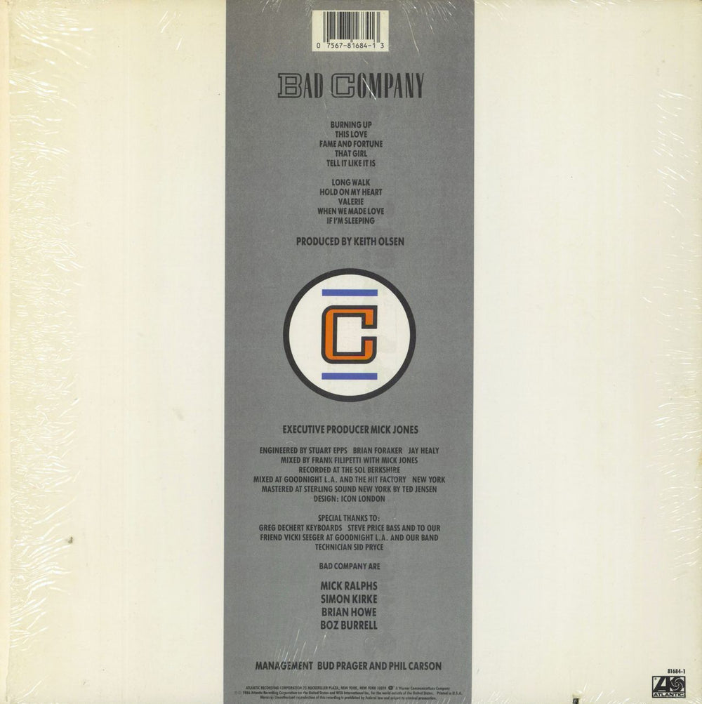 Bad Company Fame And Fortune - stickered shrink US vinyl LP album (LP record) 075678168413
