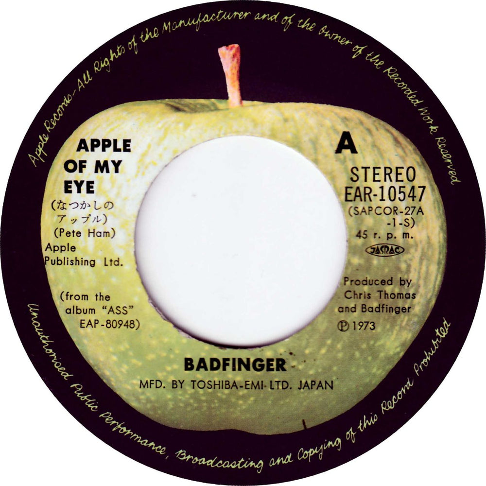 Badfinger Apple Of My Eye Japanese 7" vinyl single (7 inch record / 45) BDF07AP786352