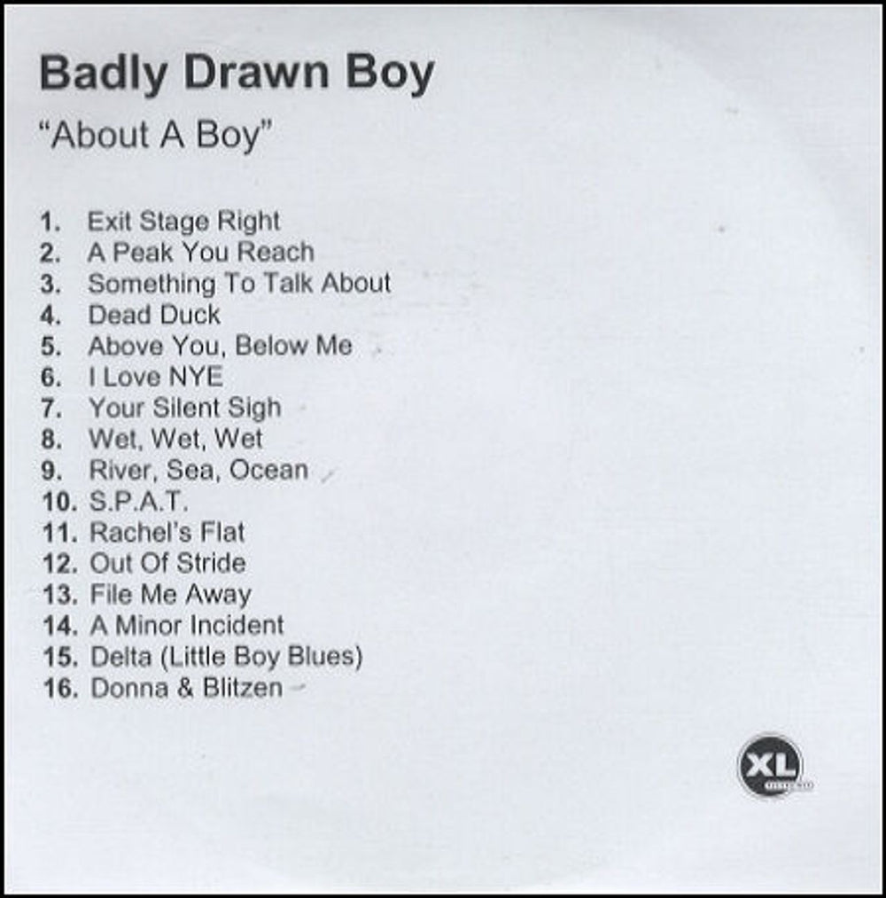 Badly Drawn Boy About A Boy UK Promo CD-R acetate CD-R ACETATE