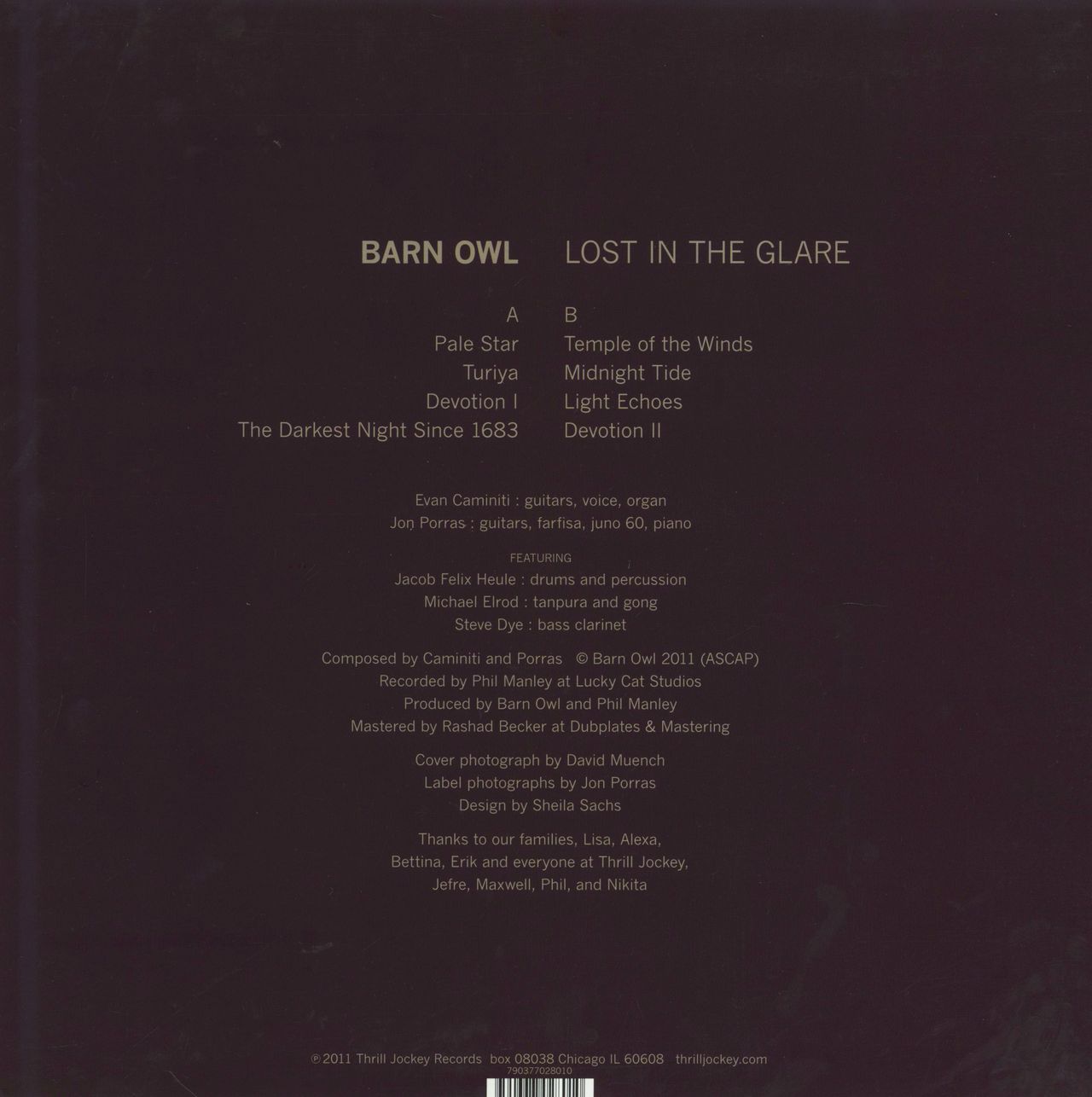 Barn Owl Lost In The Glare - Clear Vinyl US vinyl LP album (LP record)