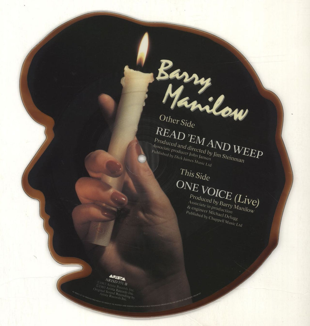 Barry Manilow Read 'Em & Weep - Tea-stained UK shaped picture disc (picture disc vinyl record) MNLSHRE544250