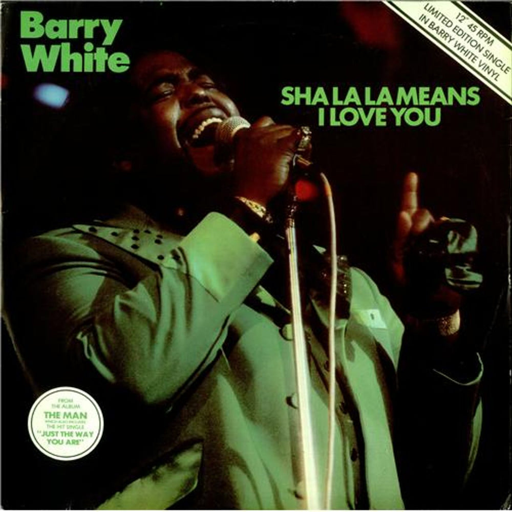 Barry White Sha La La Means I Love You - White Vinyl UK 12" vinyl single (12 inch record / Maxi-single) BTCL1041