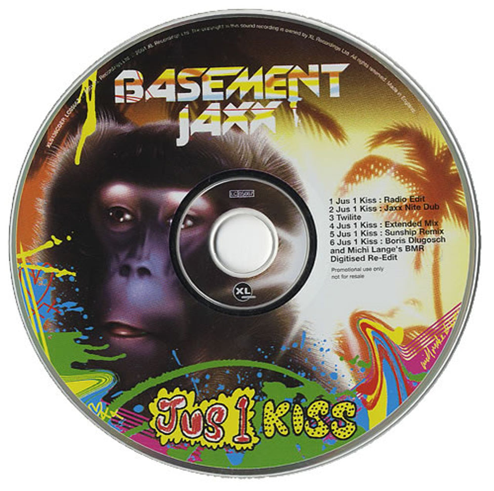 Basement Jaxx Jus 1 Kiss UK Promo CD single (CD5 / 5") XLS136CDEP