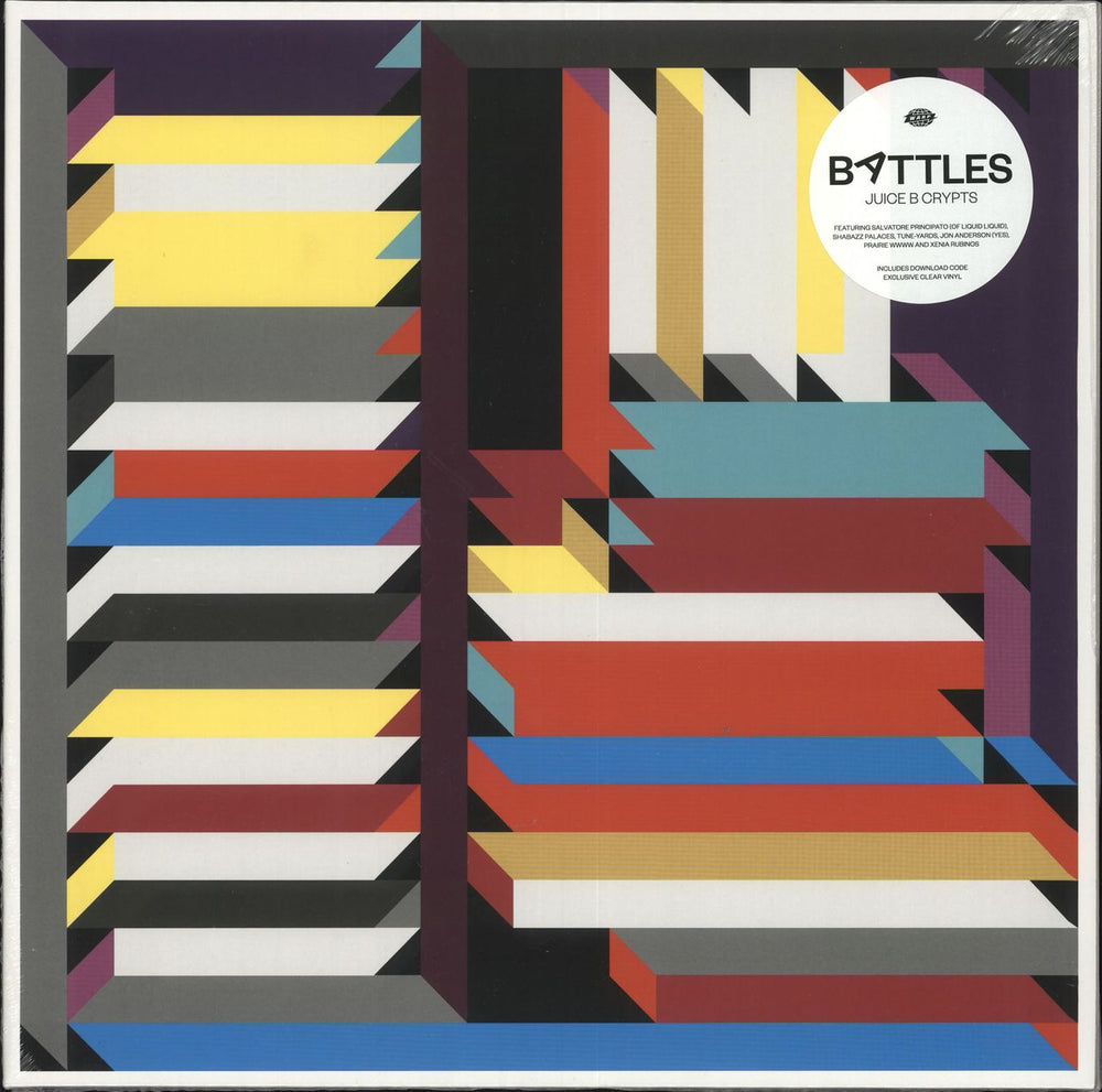 Battles Juice B Crypts - Clear Vinyl - Sealed UK 2-LP vinyl record set (Double LP Album) WARP301X