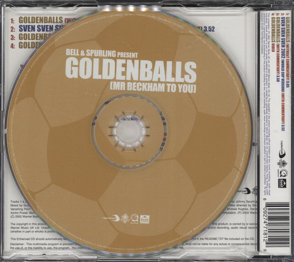 Bell & Spurling Golden Balls UK CD single (CD5 / 5") B&LC5GO214410