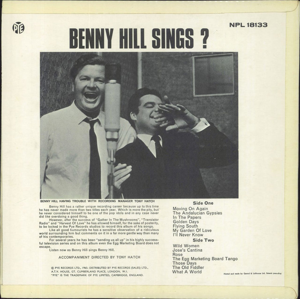 Benny Hill Benny Hill Sings ? UK vinyl LP album (LP record)