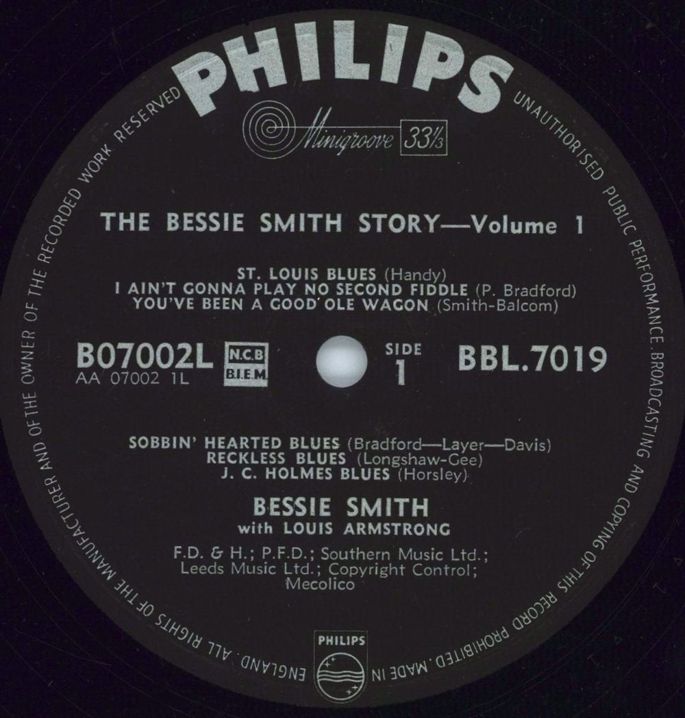 Bessie Smith The Bessie Smith Story Vol.1 UK vinyl LP album (LP record) BEHLPTH770515