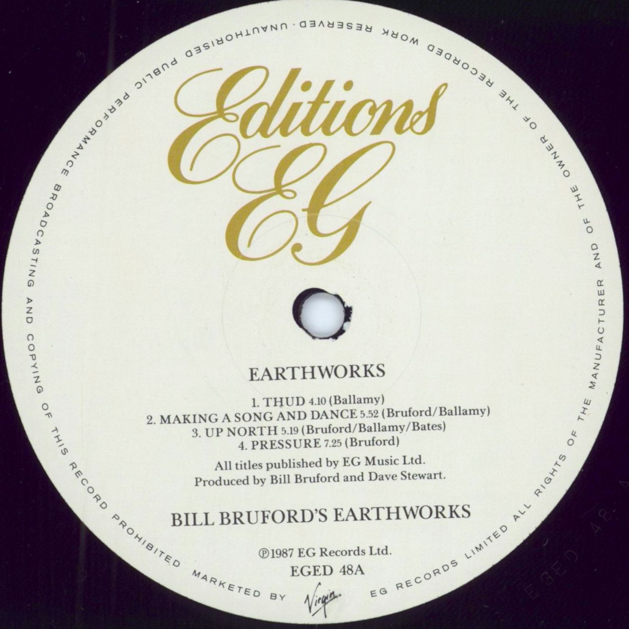 Bill Bruford Bill Bruford's Earthworks UK vinyl LP album (LP record) BFOLPBI789126