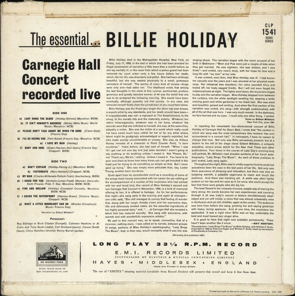 Billie Holiday The Essential Billie Holiday UK vinyl LP album (LP record) B/HLPTH456067