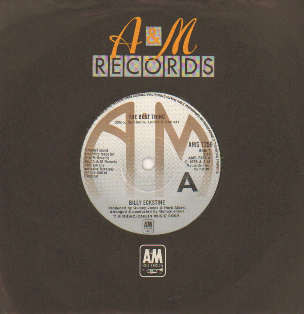 Billy Eckstine The Best Thing UK 7" vinyl single (7 inch record / 45) AMS7259