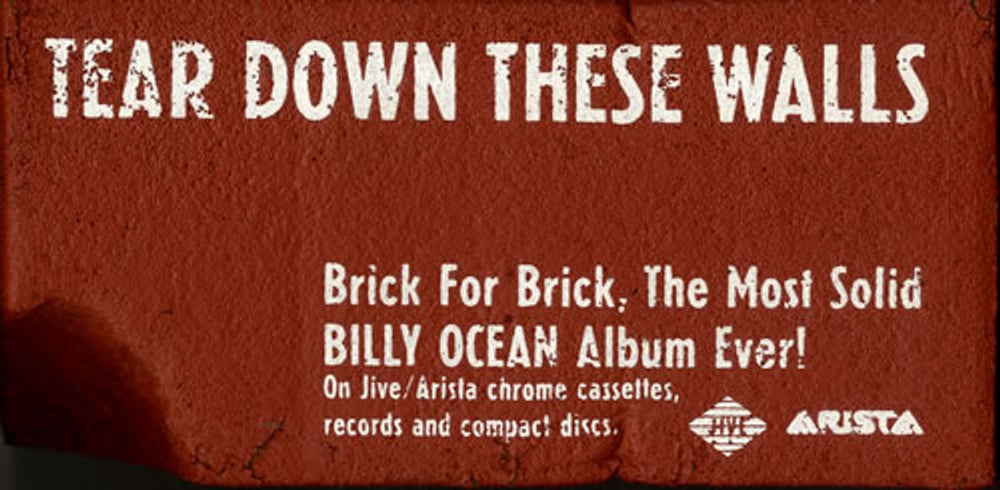 Billy Ocean Promotional Brick US Promo memorabilia MEMORABILIA