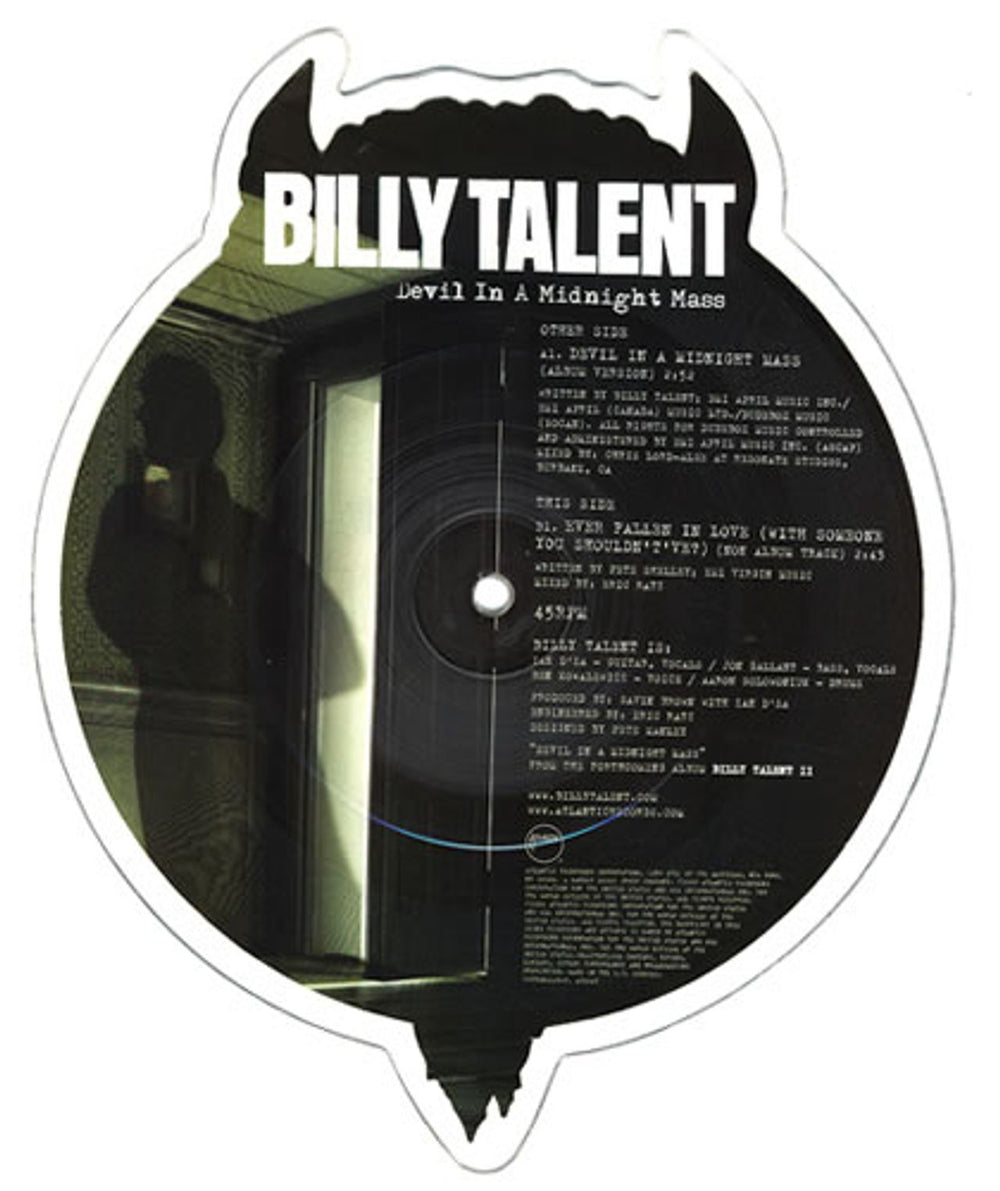 Billy Talent Devil In A Midnight Mass UK shaped picture disc (picture disc vinyl record) B56SHDE362401