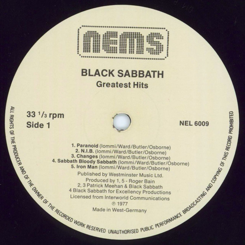 Black Sabbath Greatest Hits - EX German vinyl LP album (LP record) BLKLPGR816664