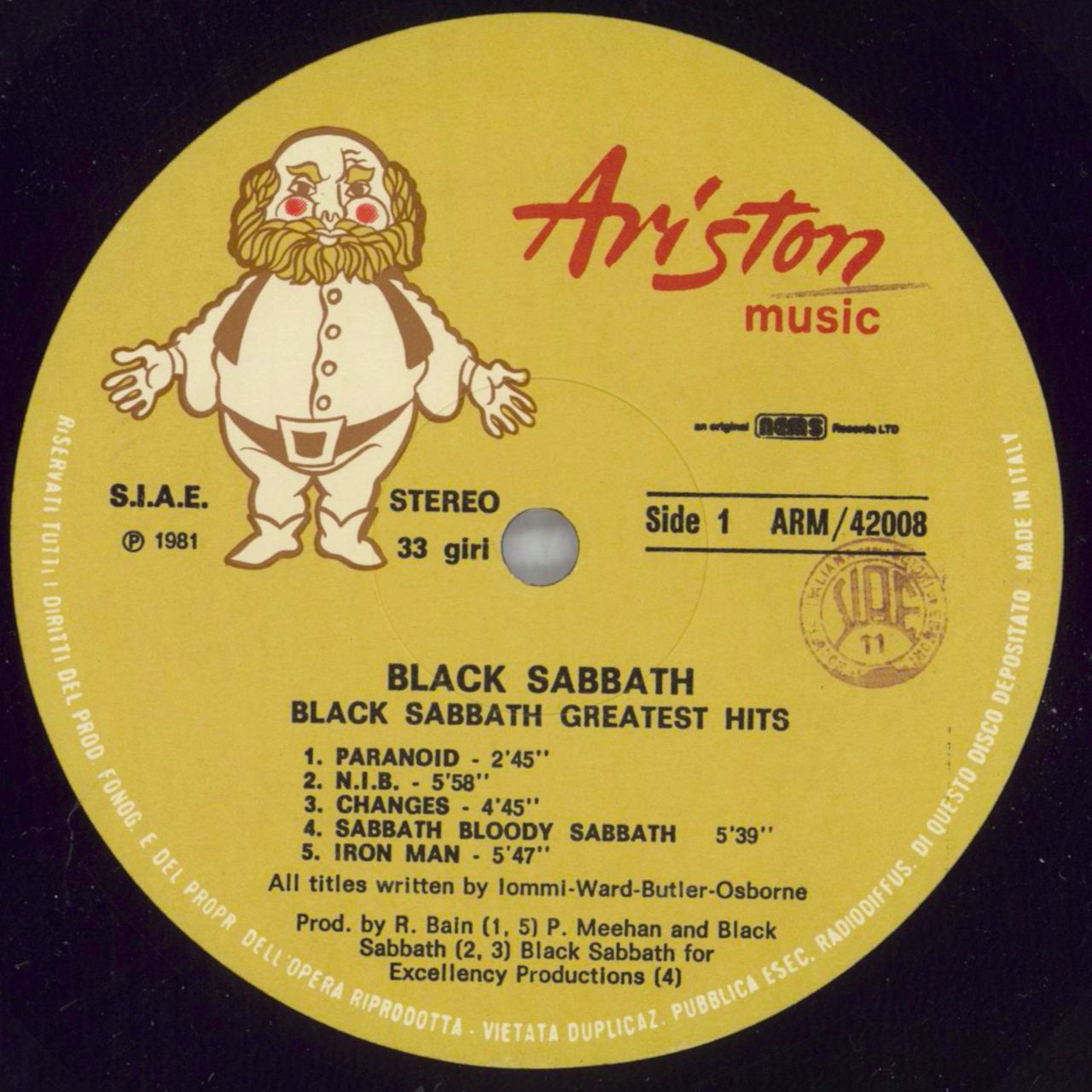 Black Sabbath Greatest Hits Spanish Vinyl LP — RareVinyl.com