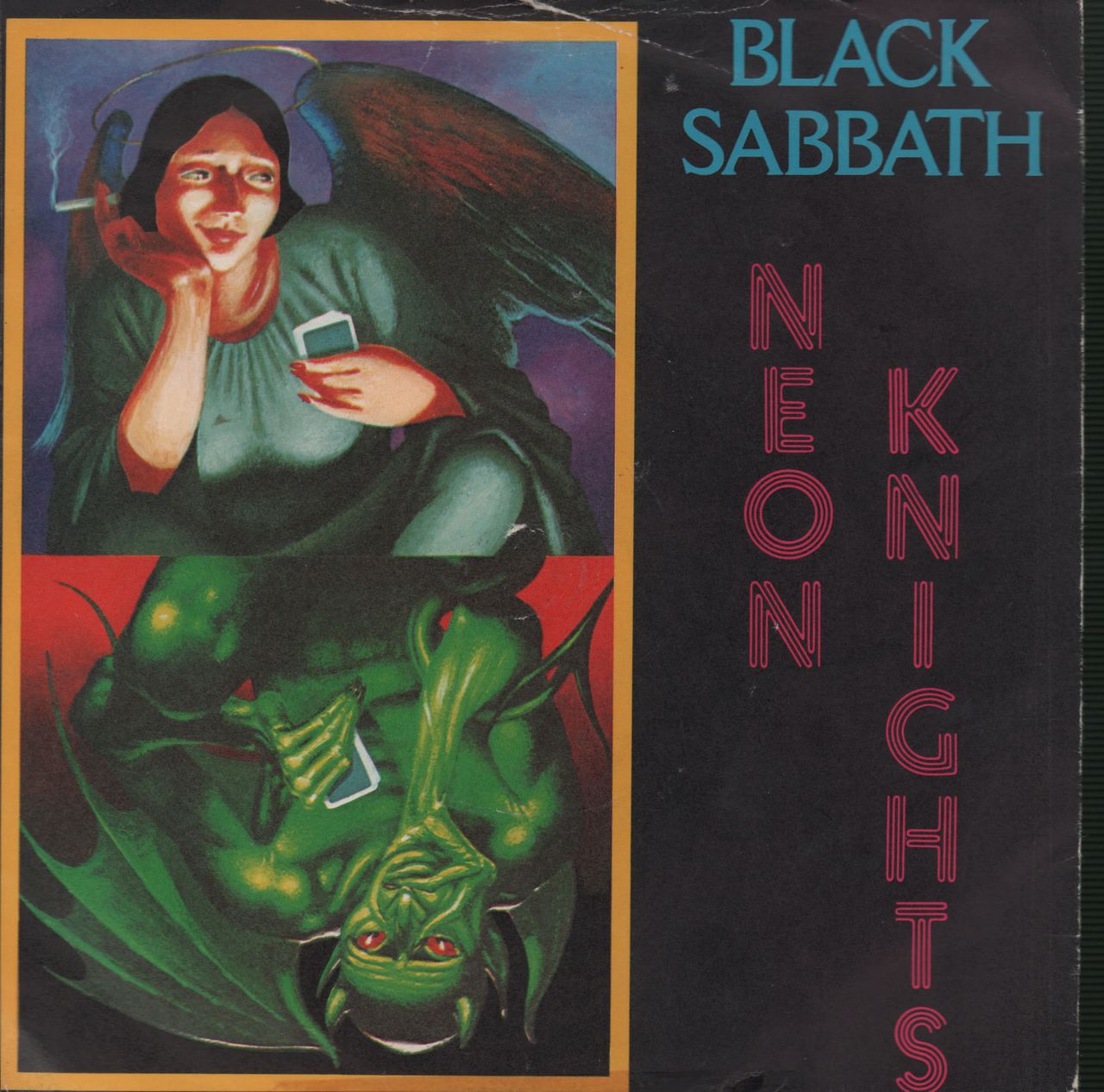Black Sabbath Neon Knights + Sleeve UK 7" vinyl single (7 inch record / 45) SAB3