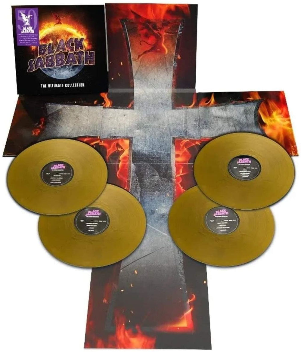 Black Sabbath The Ultimate Collection: 50th Anniversary - Gold Vinyl - Sealed UK 4-LP vinyl album record set BLK4LTH774802