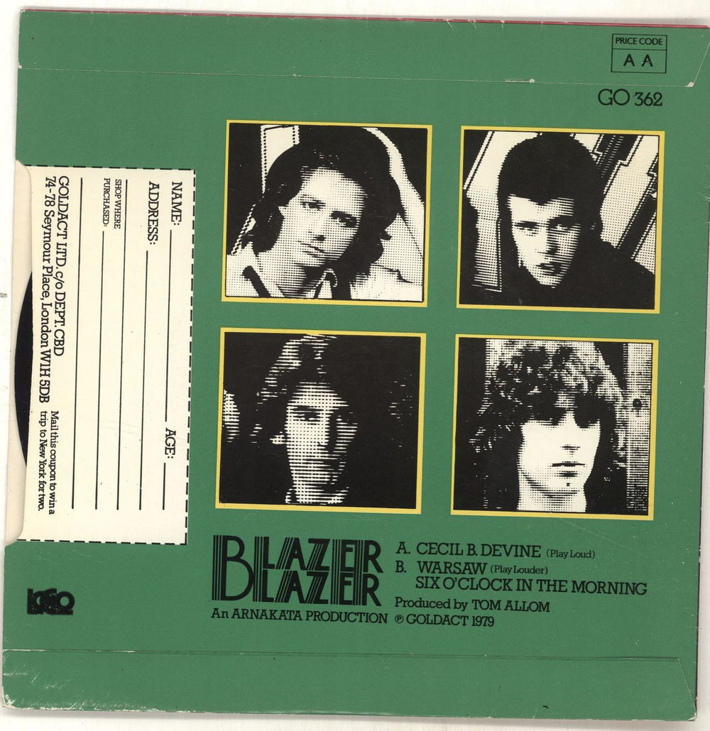 Blazer Blazer Cecil B. Devine UK 7" vinyl single (7 inch record / 45)