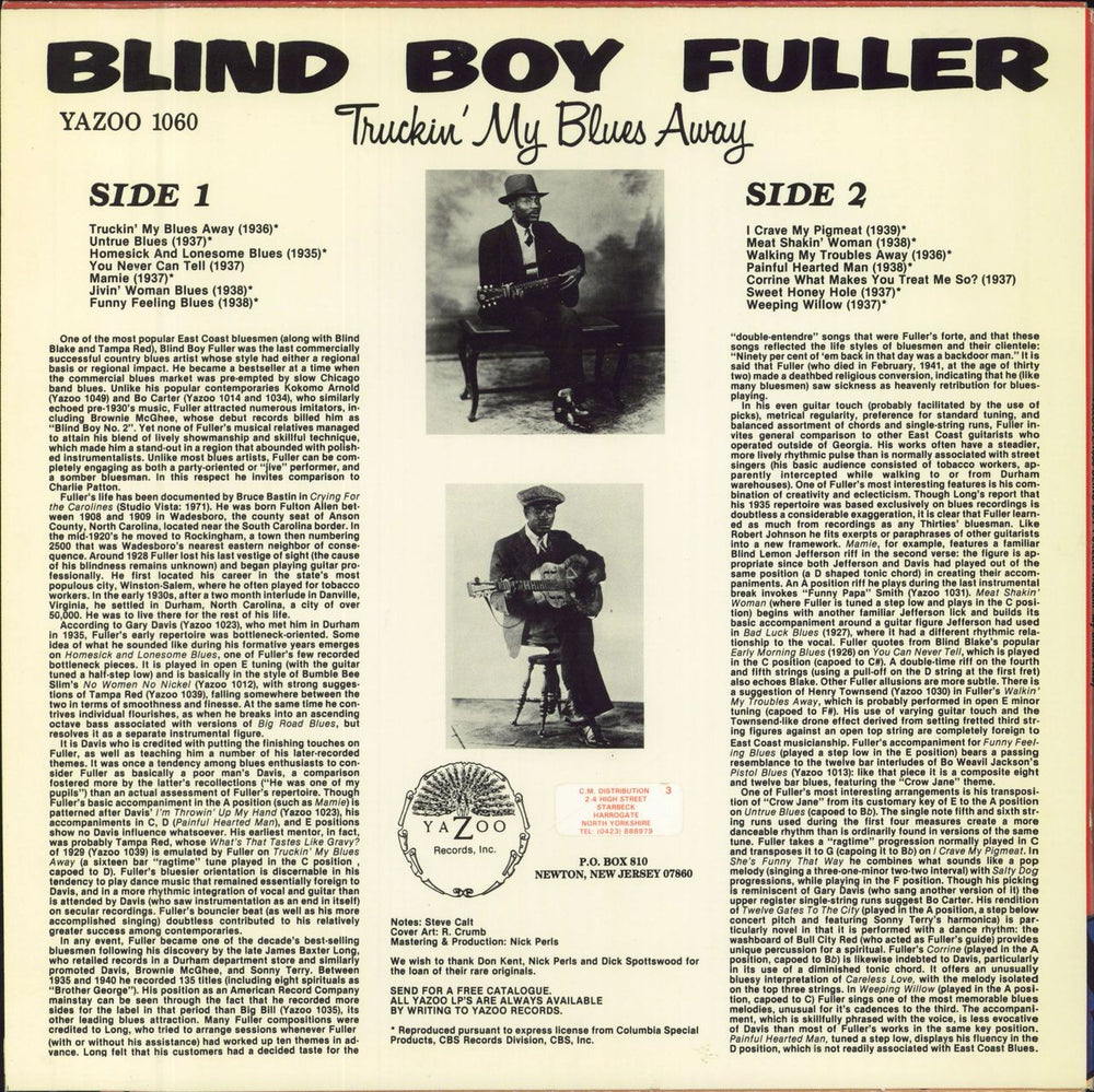 Blind Boy Fuller Truckin' My Blues Away US vinyl LP album (LP record)