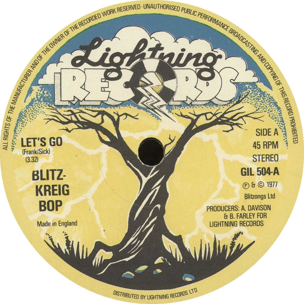 Blitzkrieg Bop Let's Go UK 7" vinyl single (7 inch record / 45) C8I07LE557527