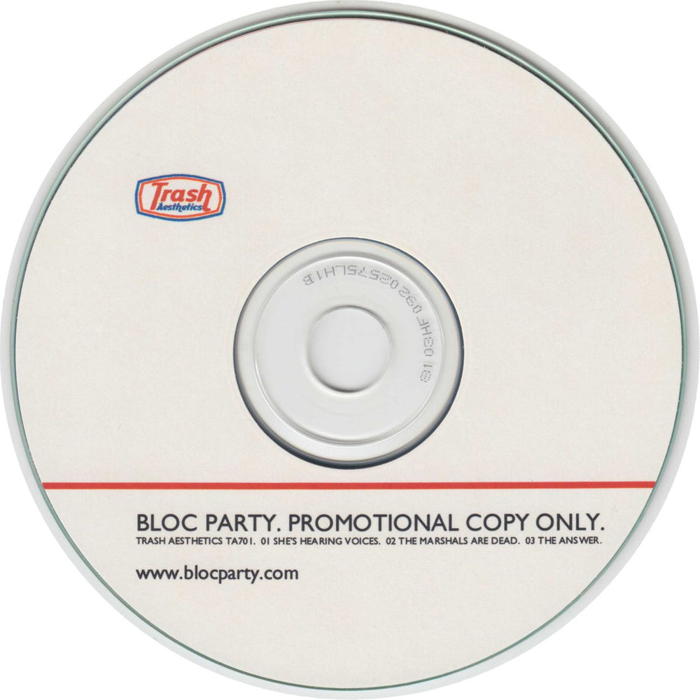 Bloc Party She's Hearing Voices UK Promo CD-R acetate TA701