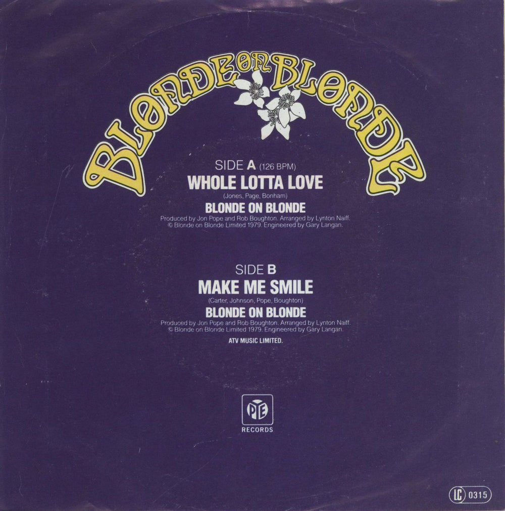 Blonde On Blonde (80s) Whole Lotta Love German 7