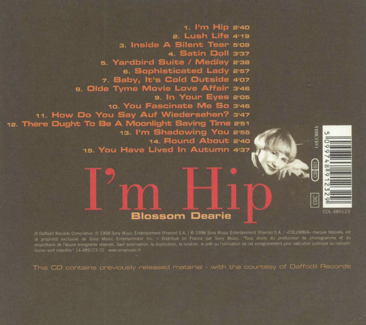 Blossom Dearie I'm Hip French CD album — RareVinyl.com