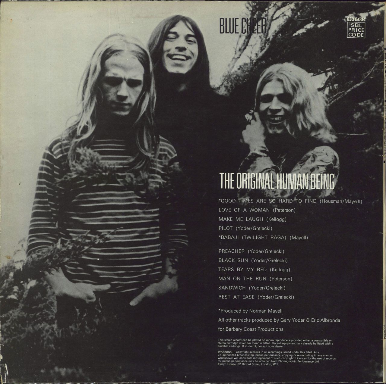 Blue Cheer The Original Human Being UK Vinyl LP