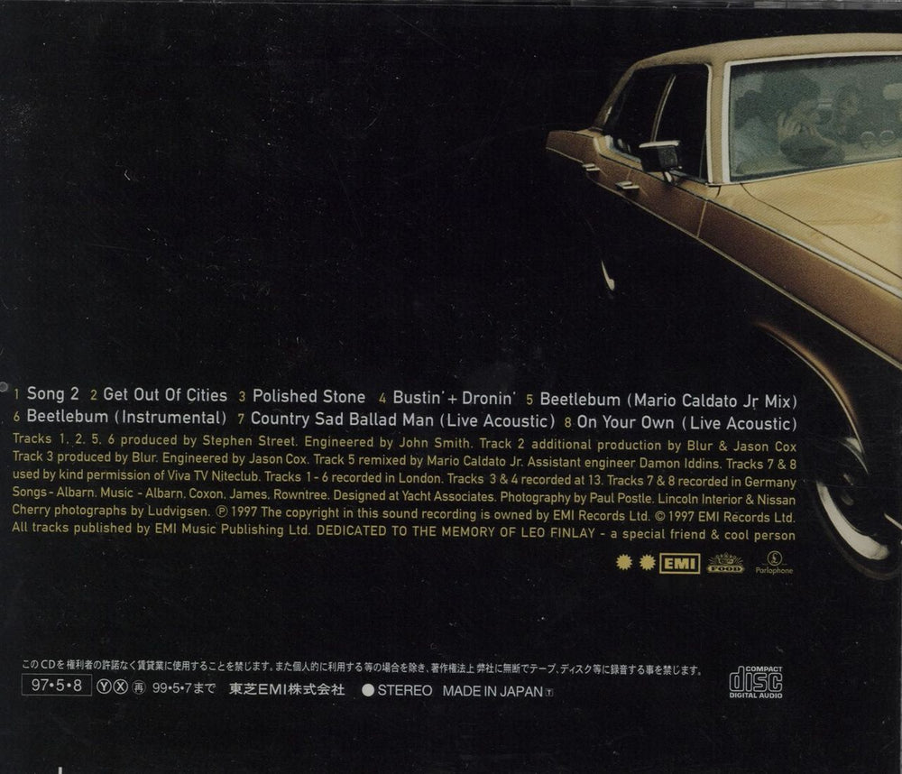 Blur Song 2 + Obi Japanese CD single (CD5 / 5") BLRC5SO81386