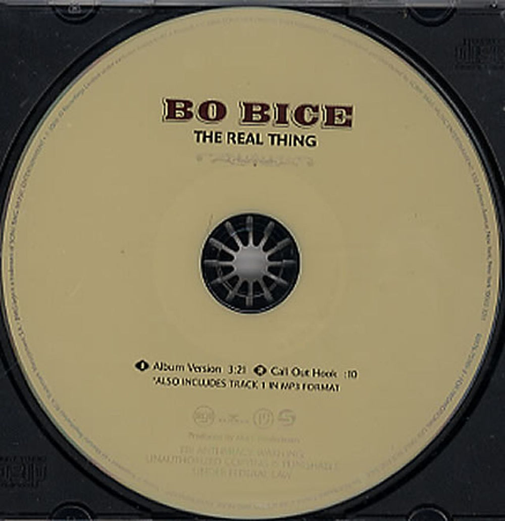 Bo Bice The Real Thing US Promo CD single (CD5 / 5") 8287653852