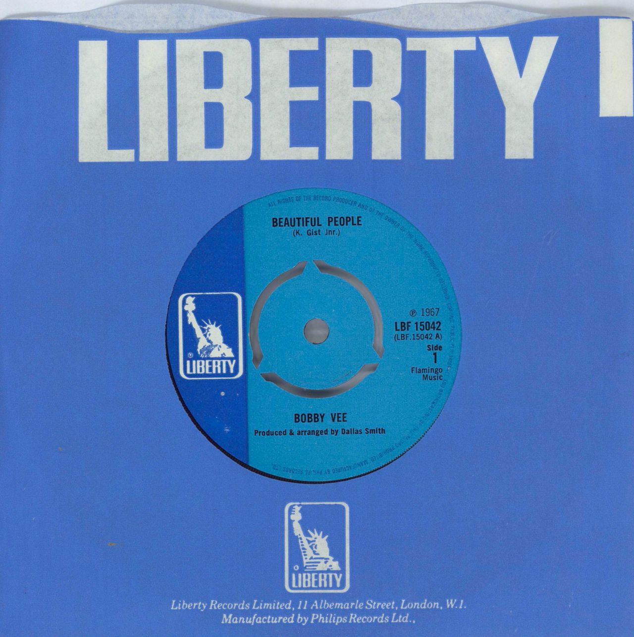 Bobby Vee Beautiful People UK 7" vinyl single (7 inch record / 45) LBF15042