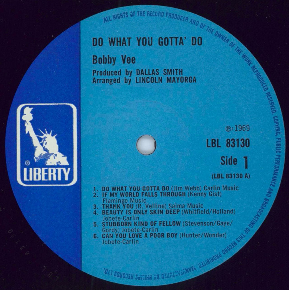 Bobby Vee Do What You Gotta Do UK vinyl LP album (LP record) BYVLPDO789716